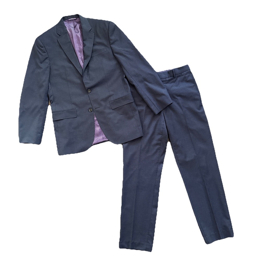 Ted Baker Suit Men 38R Jacket Blue Wool Endurance Jay Ct 28x30 Pants - Picture 1 of 16